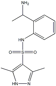 N-[2-(1-aminoethyl)phenyl]-3,5-dimethyl-1H-pyrazole-4-sulfonamide Struktur