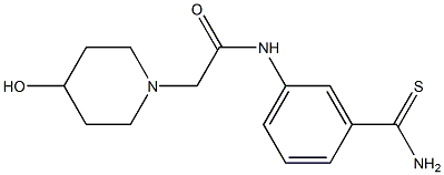 N-[3-(aminocarbonothioyl)phenyl]-2-(4-hydroxypiperidin-1-yl)acetamide Struktur