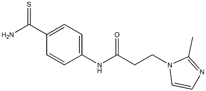 N-[4-(aminocarbonothioyl)phenyl]-3-(2-methyl-1H-imidazol-1-yl)propanamide Struktur