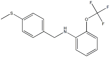 N-{[4-(methylsulfanyl)phenyl]methyl}-2-(trifluoromethoxy)aniline Struktur