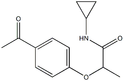 N-cyclopropyl-2-(4-acetylphenoxy)propanamide Struktur