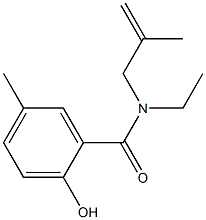 N-ethyl-2-hydroxy-5-methyl-N-(2-methylprop-2-en-1-yl)benzamide Struktur