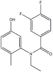 N-ethyl-3,4-difluoro-N-(5-hydroxy-2-methylphenyl)benzamide Struktur