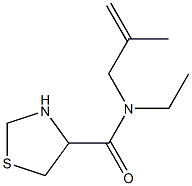 N-ethyl-N-(2-methylprop-2-enyl)-1,3-thiazolidine-4-carboxamide Struktur