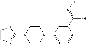 N'-hydroxy-2-[4-(1,3-thiazol-2-yl)piperazin-1-yl]pyridine-4-carboximidamide Struktur