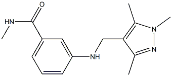 N-methyl-3-{[(1,3,5-trimethyl-1H-pyrazol-4-yl)methyl]amino}benzamide Struktur