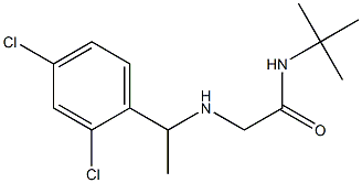 N-tert-butyl-2-{[1-(2,4-dichlorophenyl)ethyl]amino}acetamide Struktur