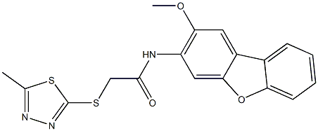 N-(2-methoxydibenzo[b,d]furan-3-yl)-2-[(5-methyl-1,3,4-thiadiazol-2-yl)sulfanyl]acetamide Struktur