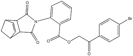 2-(4-bromophenyl)-2-oxoethyl 2-(3,5-dioxo-4-azatricyclo[5.2.1.0~2,6~]dec-8-en-4-yl)benzoate Structure