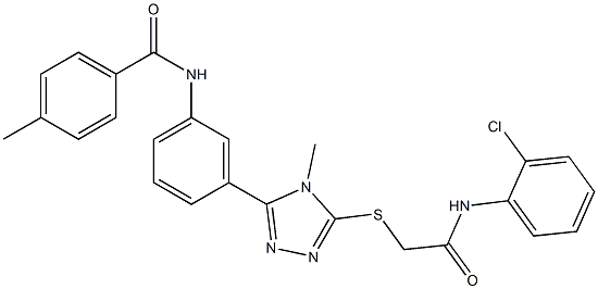 N-[3-(5-{[2-(2-chloroanilino)-2-oxoethyl]sulfanyl}-4-methyl-4H-1,2,4-triazol-3-yl)phenyl]-4-methylbenzamide Struktur