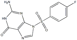 2-amino-9-[(4-fluorophenyl)sulfonyl]-1,9-dihydro-6H-purin-6-one Struktur