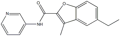 5-ethyl-3-methyl-N-(3-pyridinyl)-1-benzofuran-2-carboxamide Struktur