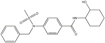 4-[benzyl(methylsulfonyl)amino]-N-(2-hydroxycyclohexyl)benzamide Struktur