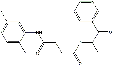 1-methyl-2-oxo-2-phenylethyl 4-(2,5-dimethylanilino)-4-oxobutanoate Struktur