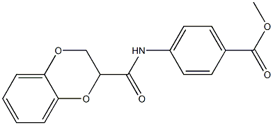 methyl 4-[(2,3-dihydro-1,4-benzodioxin-2-ylcarbonyl)amino]benzoate Struktur