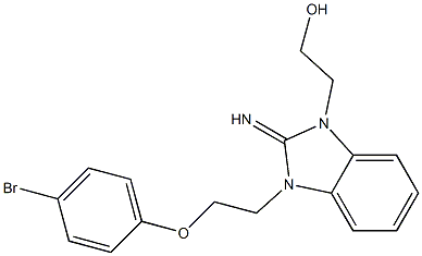 2-{3-[2-(4-bromophenoxy)ethyl]-2-imino-2,3-dihydro-1H-benzimidazol-1-yl}ethanol Struktur