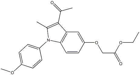 ethyl {[3-acetyl-1-(4-methoxyphenyl)-2-methyl-1H-indol-5-yl]oxy}acetate Struktur