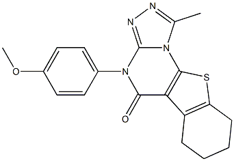 4-(4-methoxyphenyl)-1-methyl-6,7,8,9-tetrahydro[1]benzothieno[3,2-e][1,2,4]triazolo[4,3-a]pyrimidin-5(4H)-one Struktur