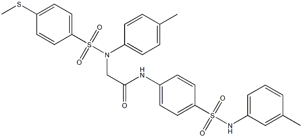 2-(4-methyl{[4-(methylsulfanyl)phenyl]sulfonyl}anilino)-N-[4-(3-toluidinosulfonyl)phenyl]acetamide Struktur