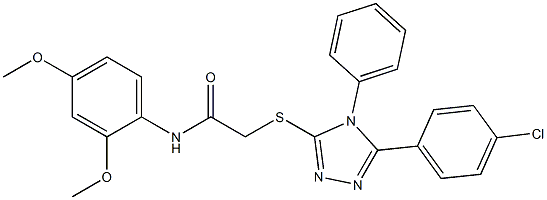 2-{[5-(4-chlorophenyl)-4-phenyl-4H-1,2,4-triazol-3-yl]sulfanyl}-N-(2,4-dimethoxyphenyl)acetamide Struktur