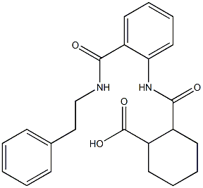 2-[(2-{[(2-phenylethyl)amino]carbonyl}anilino)carbonyl]cyclohexanecarboxylic acid Struktur