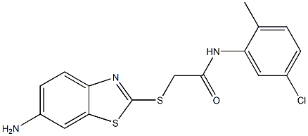 2-[(6-amino-1,3-benzothiazol-2-yl)sulfanyl]-N-(5-chloro-2-methylphenyl)acetamide Struktur