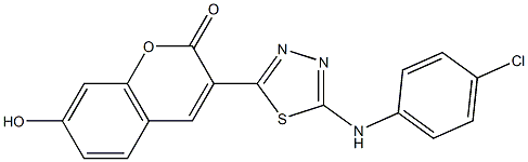 3-[5-(4-chloroanilino)-1,3,4-thiadiazol-2-yl]-7-hydroxy-2H-chromen-2-one Struktur