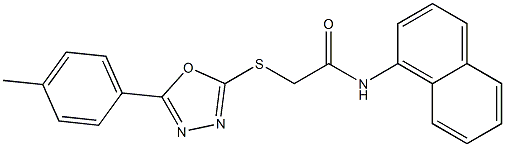 2-{[5-(4-methylphenyl)-1,3,4-oxadiazol-2-yl]sulfanyl}-N-(1-naphthyl)acetamide Struktur