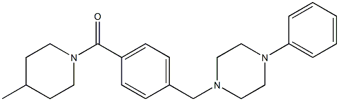 1-{4-[(4-methyl-1-piperidinyl)carbonyl]benzyl}-4-phenylpiperazine Struktur