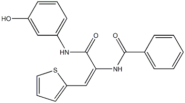 N-[1-[(3-hydroxyanilino)carbonyl]-2-(2-thienyl)vinyl]benzamide Struktur