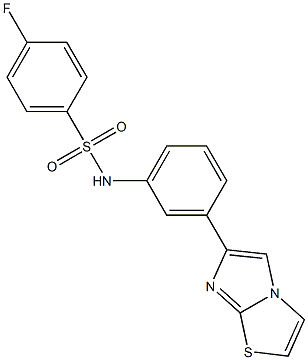 4-fluoro-N-(3-imidazo[2,1-b][1,3]thiazol-6-ylphenyl)benzenesulfonamide Struktur