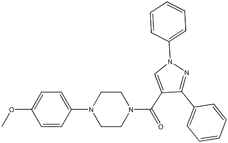 4-{4-[(1,3-diphenyl-1H-pyrazol-4-yl)carbonyl]-1-piperazinyl}phenyl methyl ether Struktur