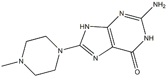 2-amino-8-(4-methyl-1-piperazinyl)-1,9-dihydro-6H-purin-6-one Struktur