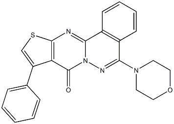 5-(4-morpholinyl)-9-phenyl-8H-thieno[2',3':4,5]pyrimido[2,1-a]phthalazin-8-one Struktur