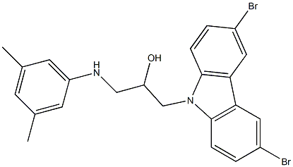 1-(3,6-dibromo-9H-carbazol-9-yl)-3-(3,5-dimethylanilino)-2-propanol Struktur