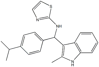 N-[(4-isopropylphenyl)(2-methyl-1H-indol-3-yl)methyl]-N-(1,3-thiazol-2-yl)amine Struktur