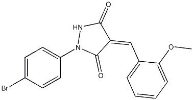 1-(4-bromophenyl)-4-(2-methoxybenzylidene)-3,5-pyrazolidinedione Struktur