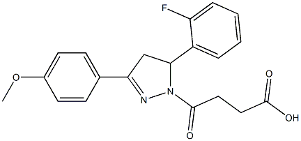 4-[5-(2-fluorophenyl)-3-(4-methoxyphenyl)-4,5-dihydro-1H-pyrazol-1-yl]-4-oxobutanoic acid Struktur