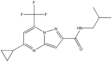 5-cyclopropyl-N-isobutyl-7-(trifluoromethyl)pyrazolo[1,5-a]pyrimidine-2-carboxamide Struktur