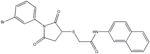 2-{[1-(3-bromophenyl)-2,5-dioxo-3-pyrrolidinyl]sulfanyl}-N-(2-naphthyl)acetamide Struktur