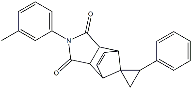 4-(3-methylphenyl)-1'-phenyl-spiro[4-azatricyclo[5.2.1.0~2,6~]dec[8]ene-10,2'-cyclopropane]-3,5-dione Struktur