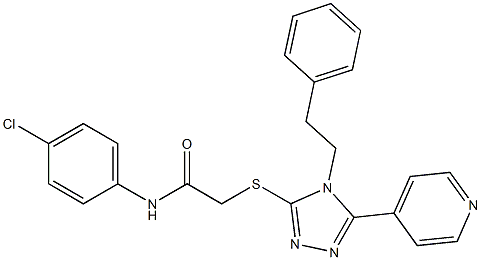 N-(4-chlorophenyl)-2-{[4-(2-phenylethyl)-5-pyridin-4-yl-4H-1,2,4-triazol-3-yl]sulfanyl}acetamide Struktur