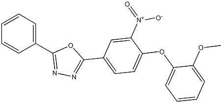 2-[3-nitro-4-(2-methoxyphenoxy)phenyl]-5-phenyl-1,3,4-oxadiazole Struktur