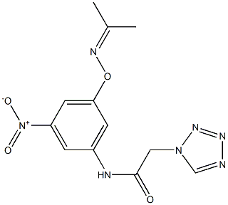 N-(3-nitro-5-{[(1-methylethylidene)amino]oxy}phenyl)-2-(1H-tetraazol-1-yl)acetamide Struktur