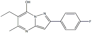 6-ethyl-2-(4-fluorophenyl)-5-methylpyrazolo[1,5-a]pyrimidin-7-ol Struktur