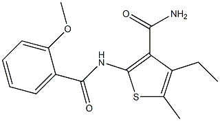 4-ethyl-2-[(2-methoxybenzoyl)amino]-5-methyl-3-thiophenecarboxamide Struktur