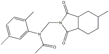 N-(2,5-dimethylphenyl)-N-[(5-methyl-1,3-dioxooctahydro-2H-isoindol-2-yl)methyl]acetamide Struktur