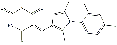 5-{[1-(2,4-dimethylphenyl)-2,5-dimethyl-1H-pyrrol-3-yl]methylene}-2-thioxodihydro-4,6(1H,5H)-pyrimidinedione Struktur