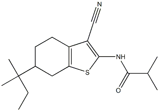 N-(3-cyano-6-tert-pentyl-4,5,6,7-tetrahydro-1-benzothien-2-yl)-2-methylpropanamide Struktur