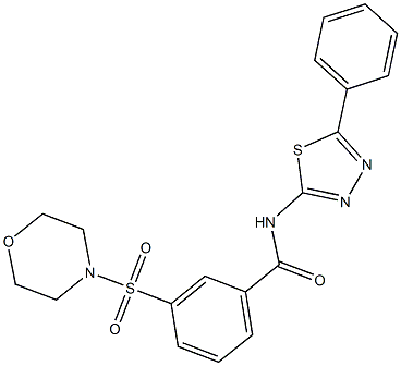 3-(4-morpholinylsulfonyl)-N-(5-phenyl-1,3,4-thiadiazol-2-yl)benzamide Struktur